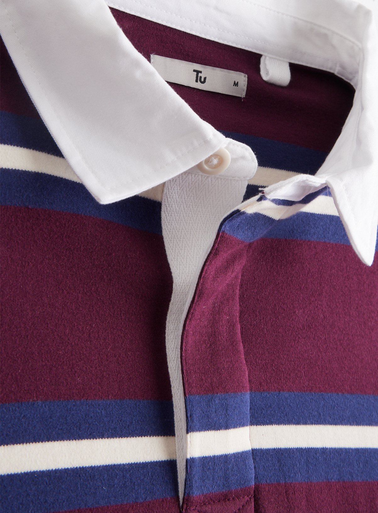 Dark Red Long Sleeve Rugby Shirt XL - Image 4 thumbnail